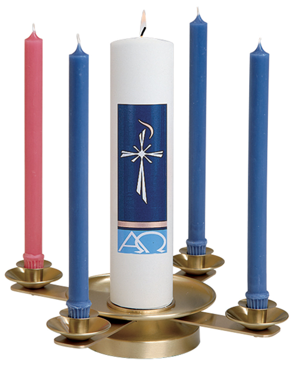 Brass Church Advent Wreath - 15" W