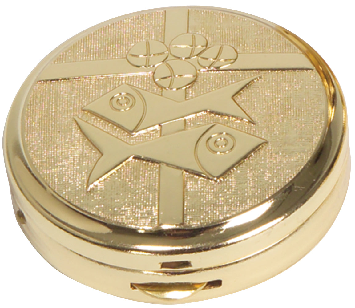 Pyx - Bread/Fish/Cross - Two-Tone - 10 Host