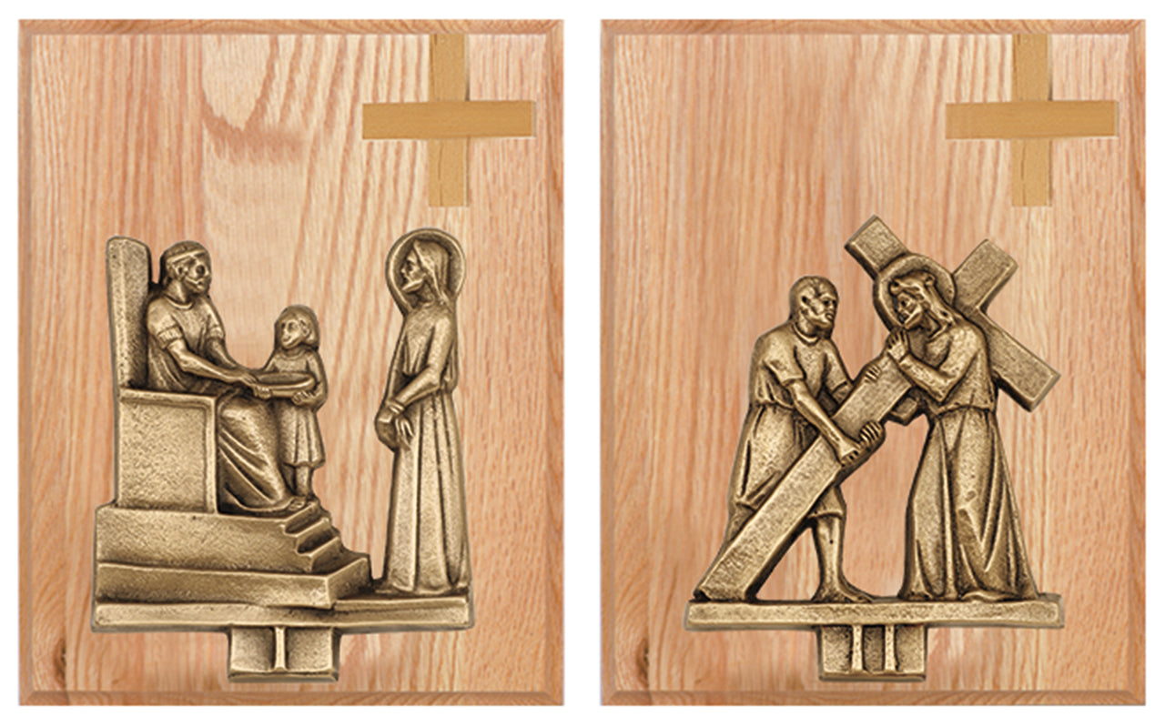 Stations/Way of the Cross - Mounted Small Cross - 8" x 10"