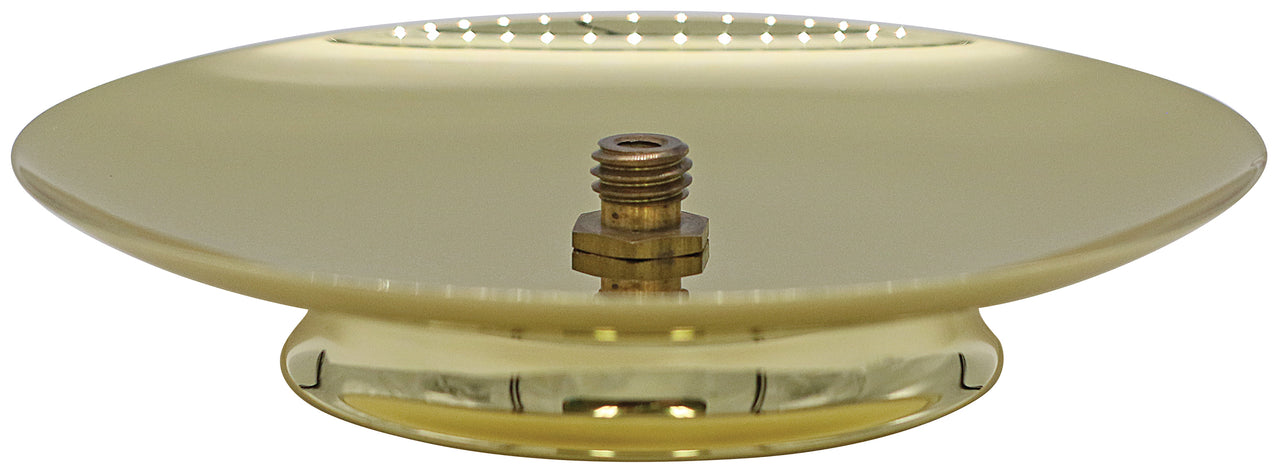 Brass Altar Candlestick for Oil Candles - Low Profile Oil Adapter - 1-1/8" Ht