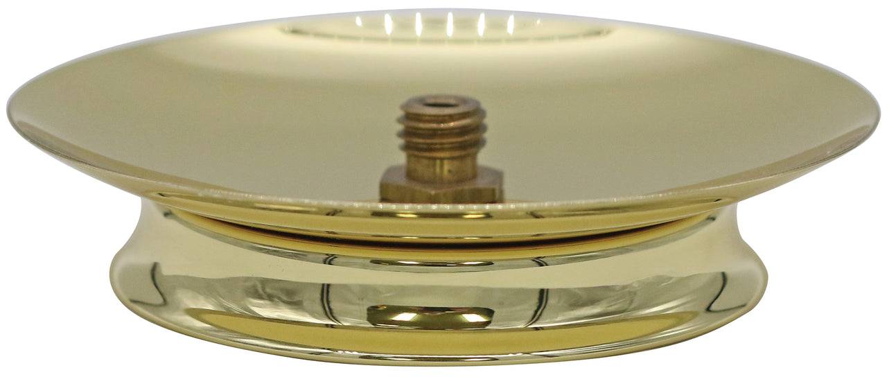 Brass Altar Candlestick for Oil Candles - Low Profile Oil Adapter - 1" Ht