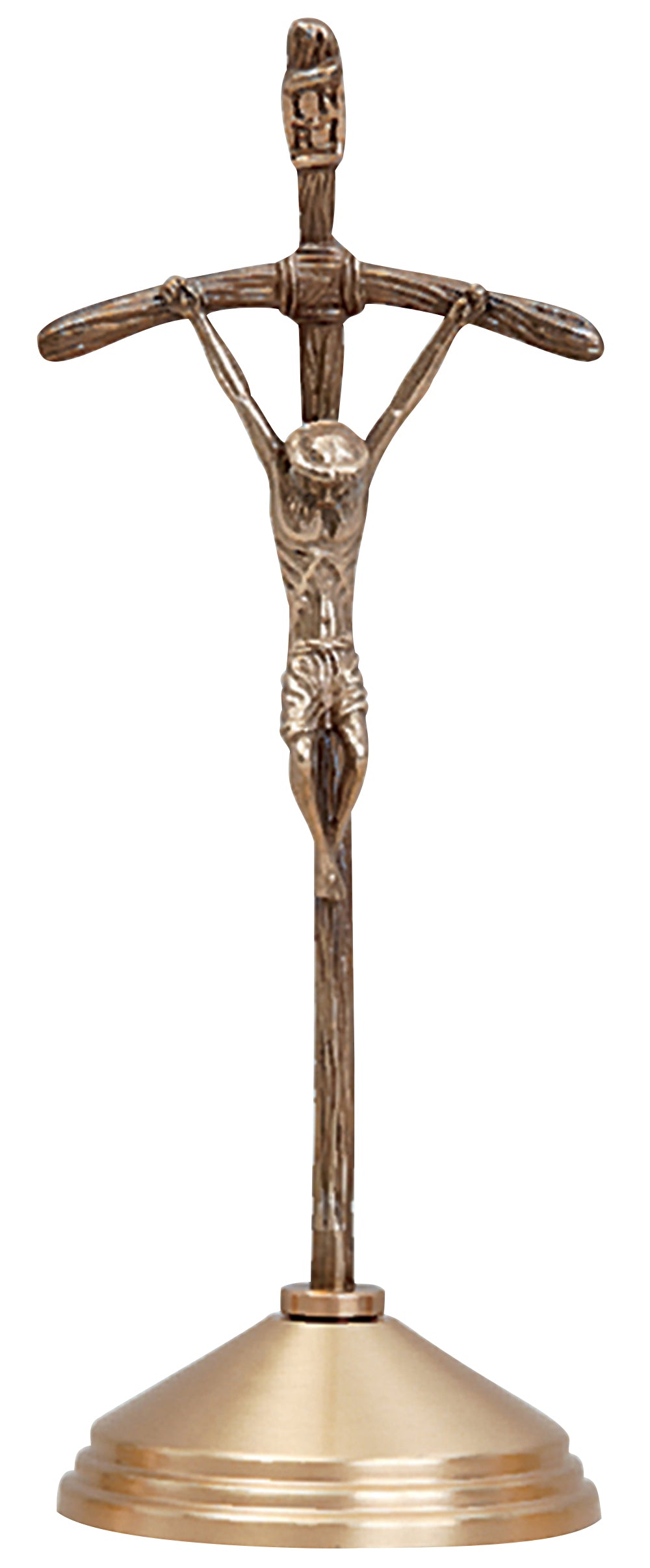 Altar Crucifix - St John Paul II - Satin Bronze - Oxidized Crucifix - 13" Ht