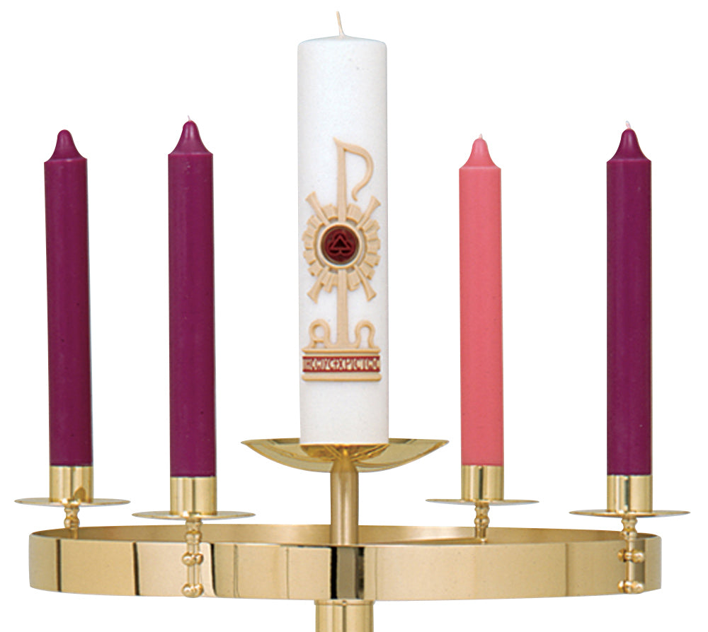 Church Combination Standing Advent Wreath/Paschal Candle - 48" Ht