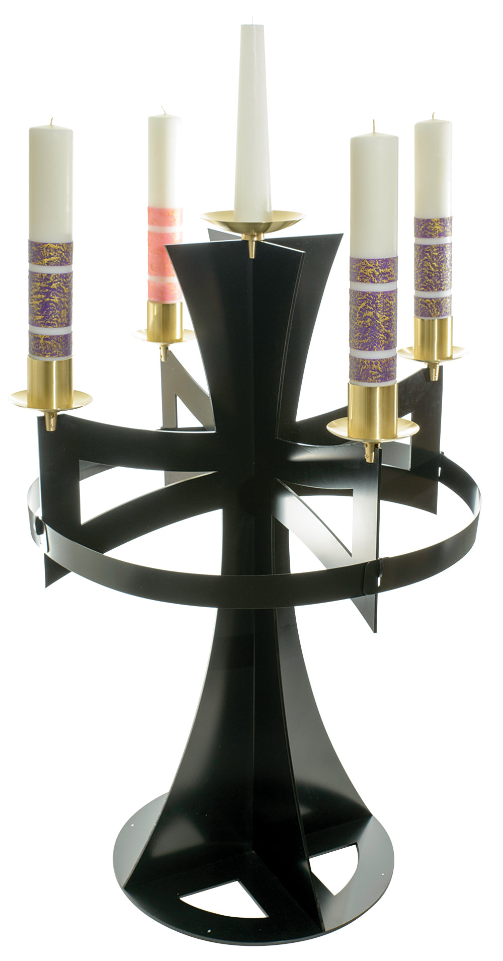 Standing Advent Wreath - Black Powder Coat - 36" Dia