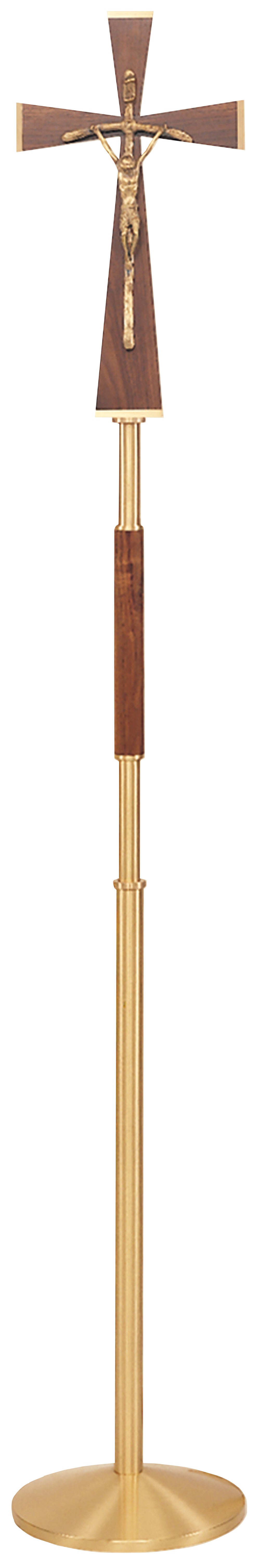 Standing Processional Crucifix - Bronze Crucifix - Walnut Insert - 78" Ht