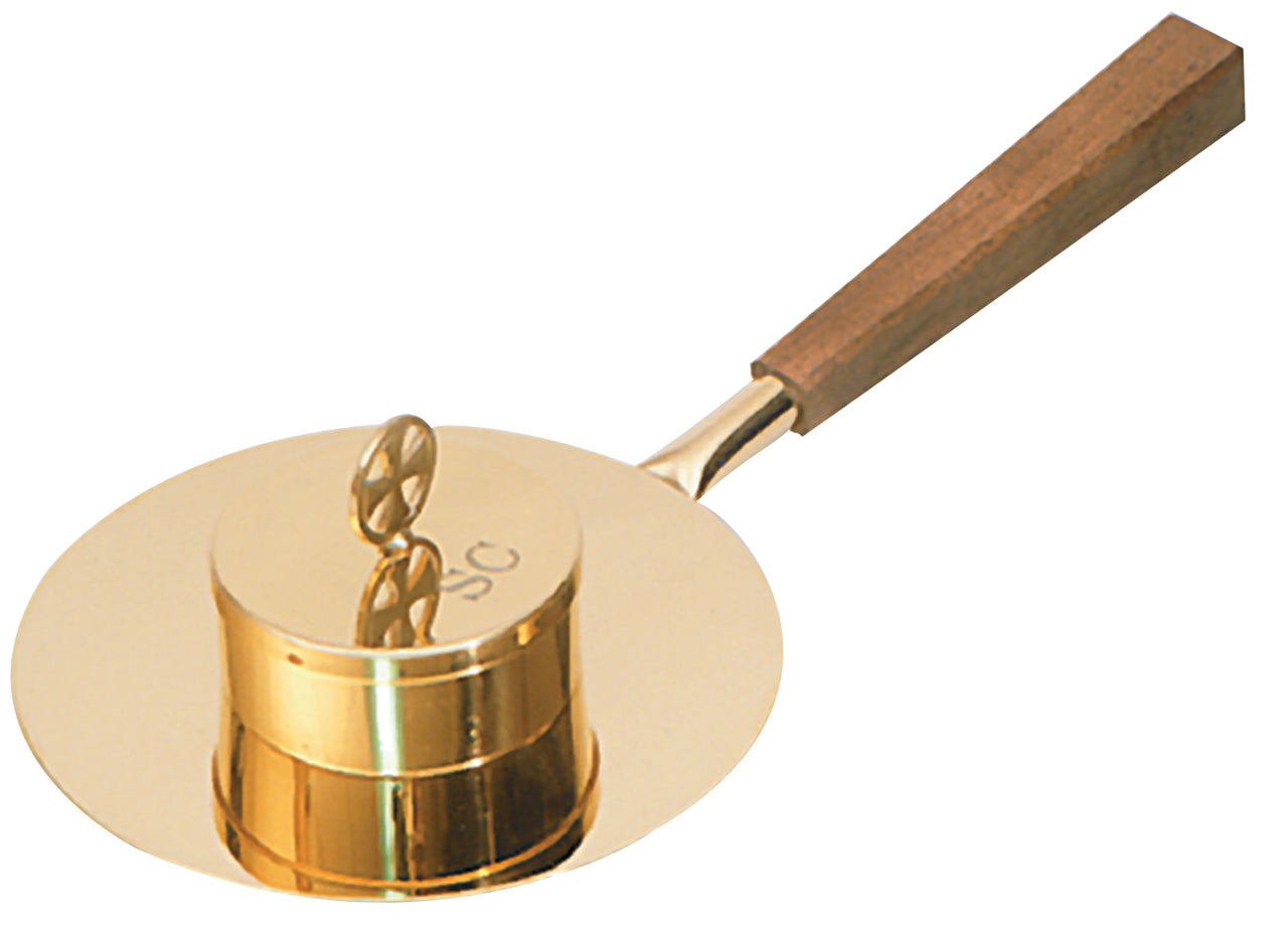 Bishop Oil Stock - Engraved SC - 24 Kt GP - Threaded Cover - 12" L