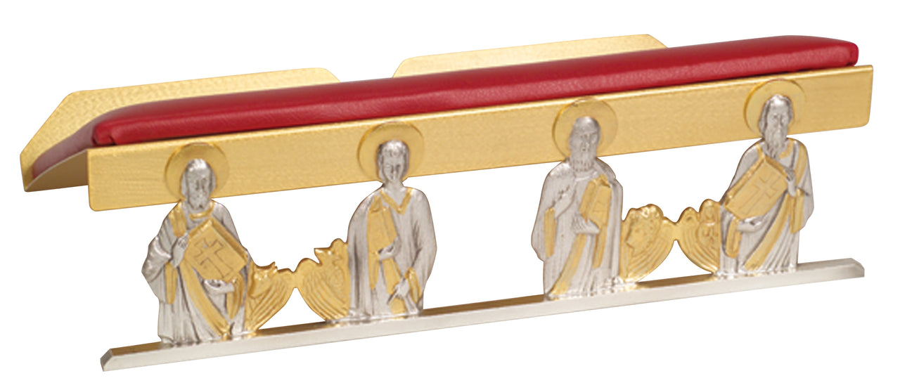 Missal Stand - 4 Apostles - Red Leather Pad - 5" Ht