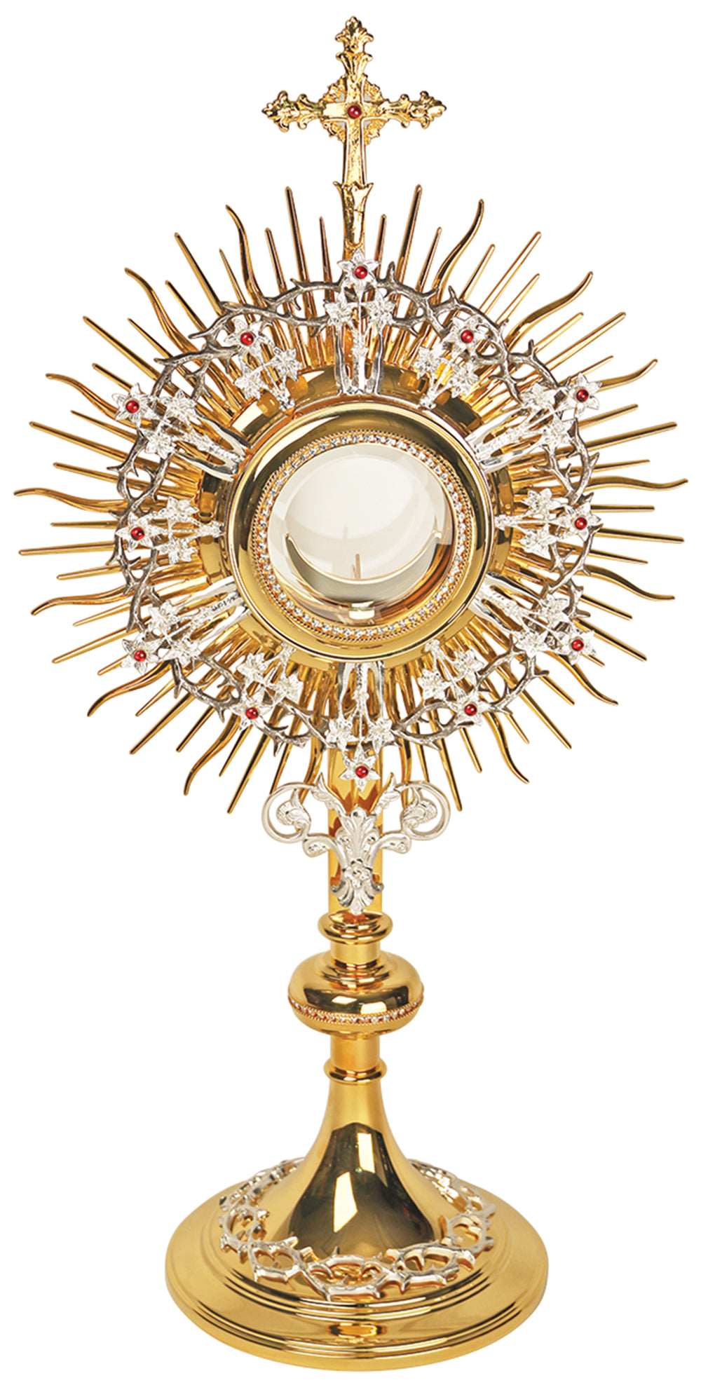 Monstrance - 24 Kt GP - Silver Hi-Lights - 22 3/4" Ht