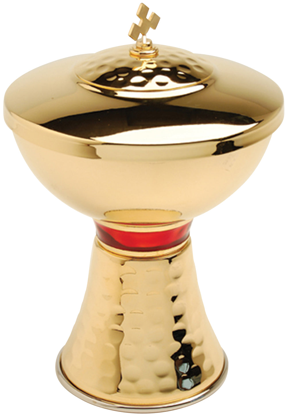 Traditional Ciborium - Red Node - 160 Host - 6 3/4" Ht
