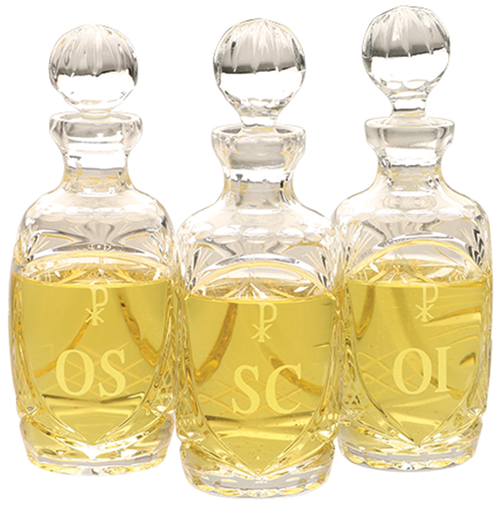 Crystal Ambry Set - Engraved Set of 3 - 8 Oz - 7 1/4" Ht