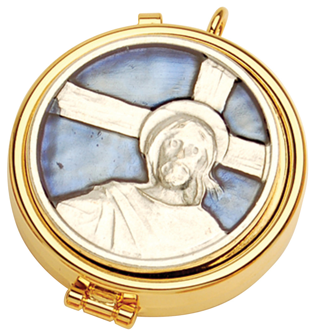 Pyx - Enameled Jesus/Cross Emblem - 7 Host