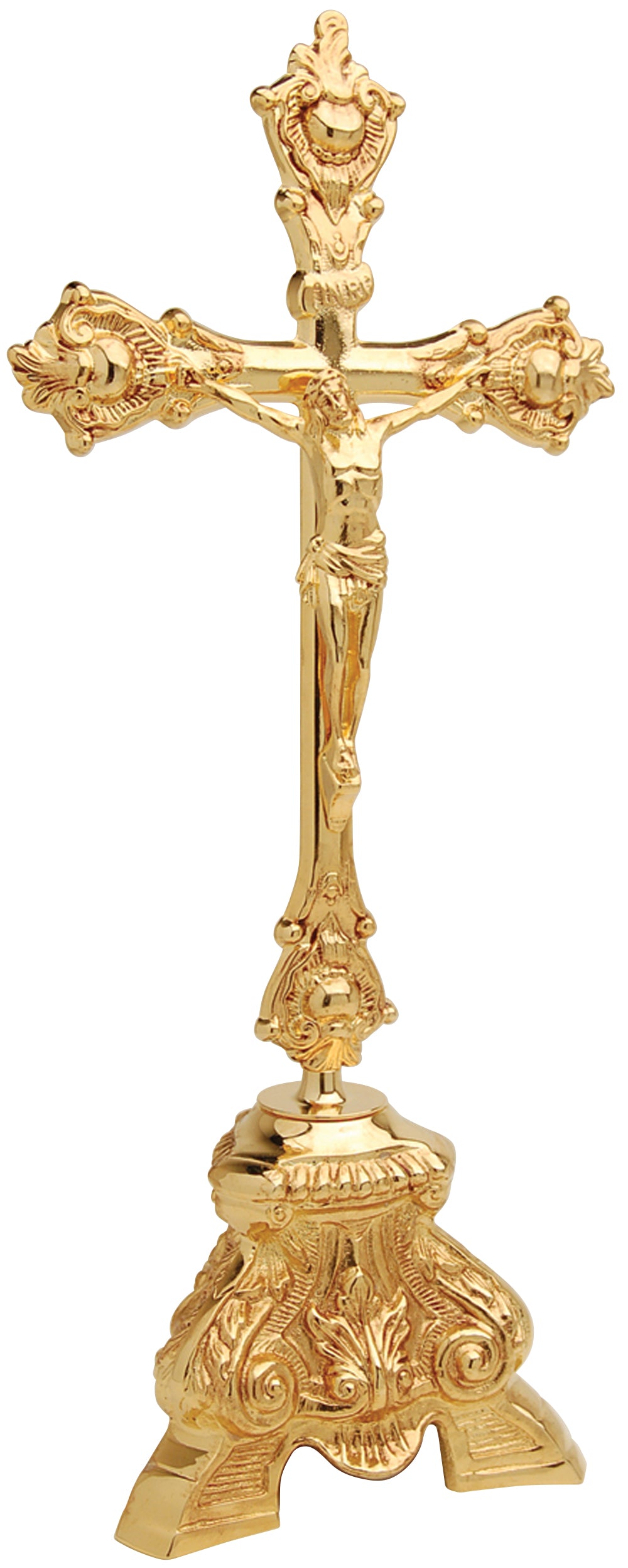 Altar Crucifix - Gold Plated - 17 1/2" Ht