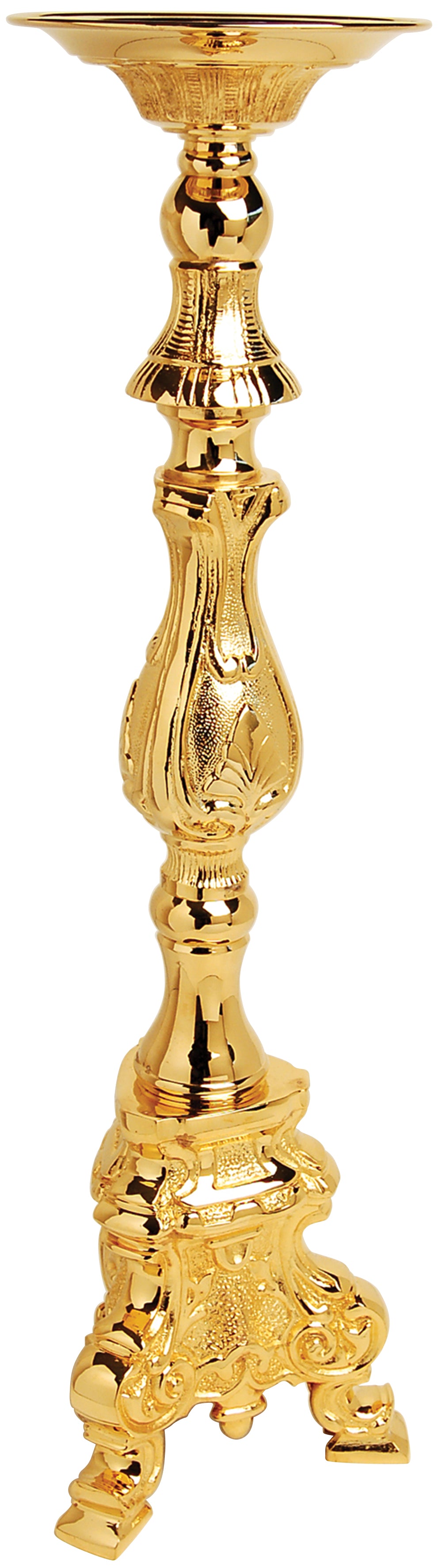 Altar Candlestick - 24K Gold Plated - 27 3/4" Ht