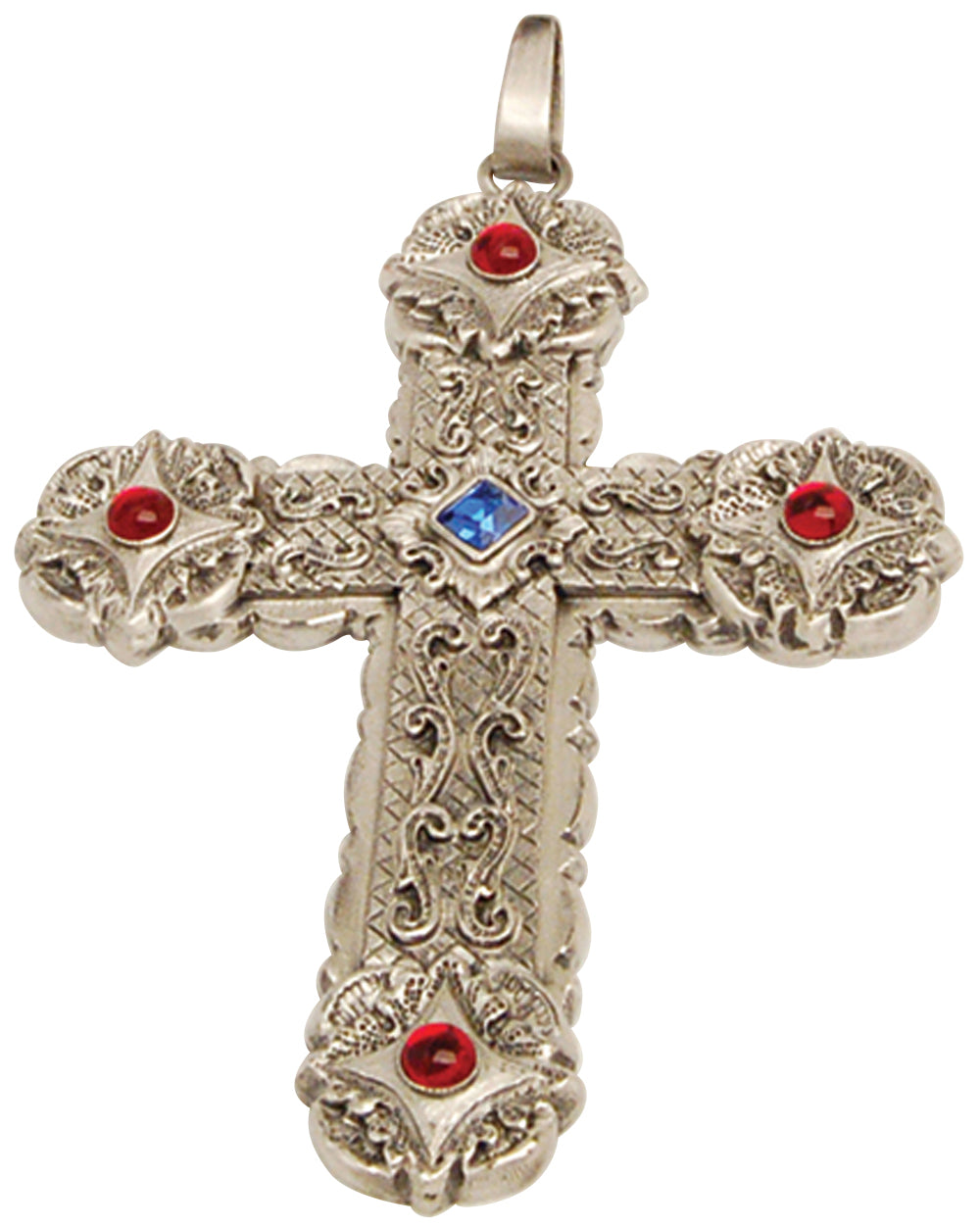 Pectoral Cross - Silver w/Stones - Oxidized Silver - 3 3/4˝ x 4 1/2˝