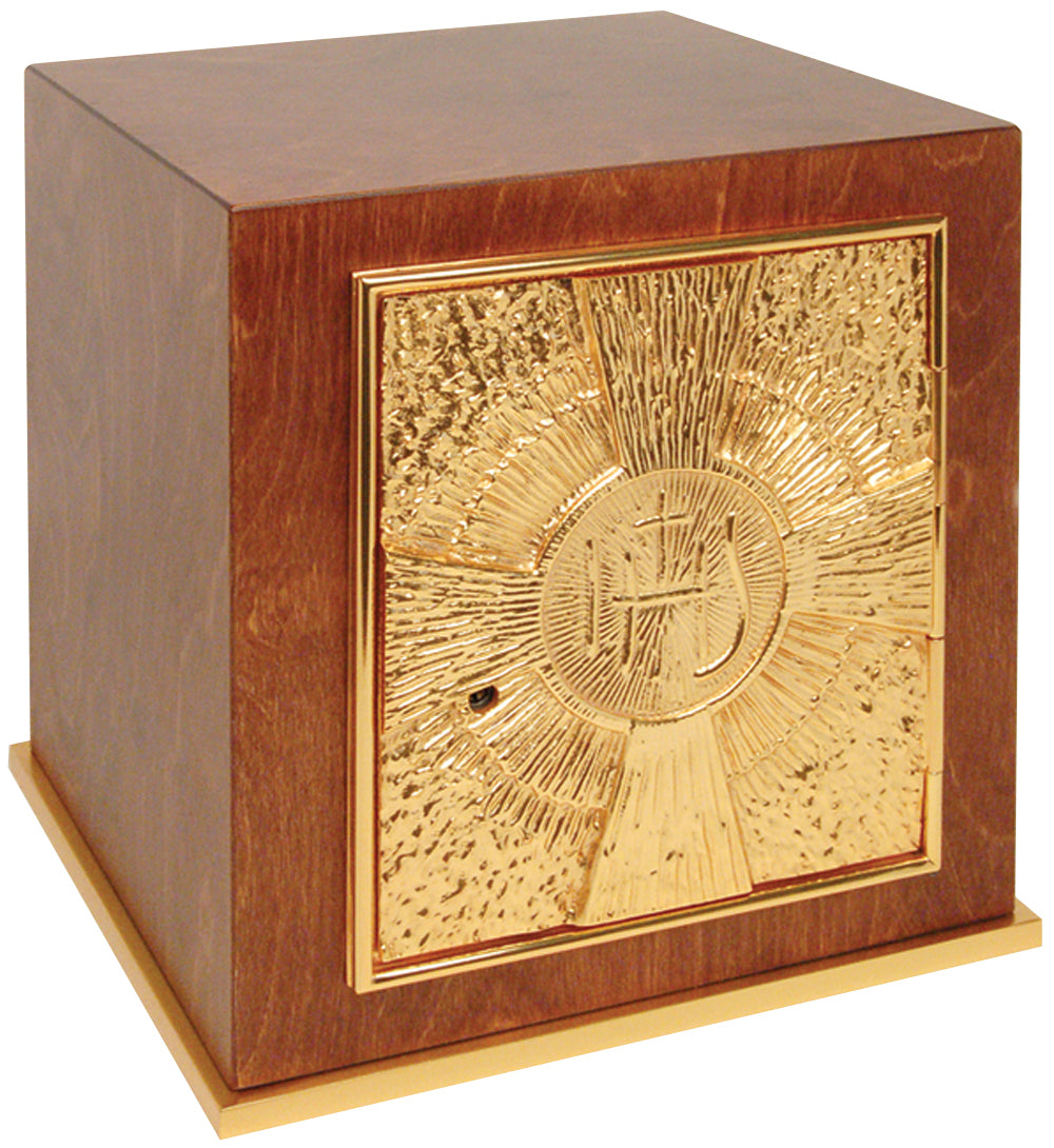 Tabernacle - Wood - Gold Plate Door - 11" Ht