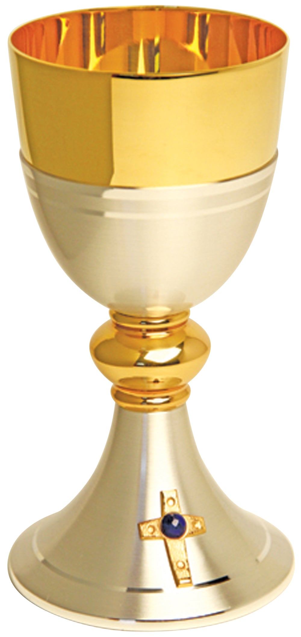 Gold & Silver Plated Chalice - 7 Oz - 6 3/4" Ht