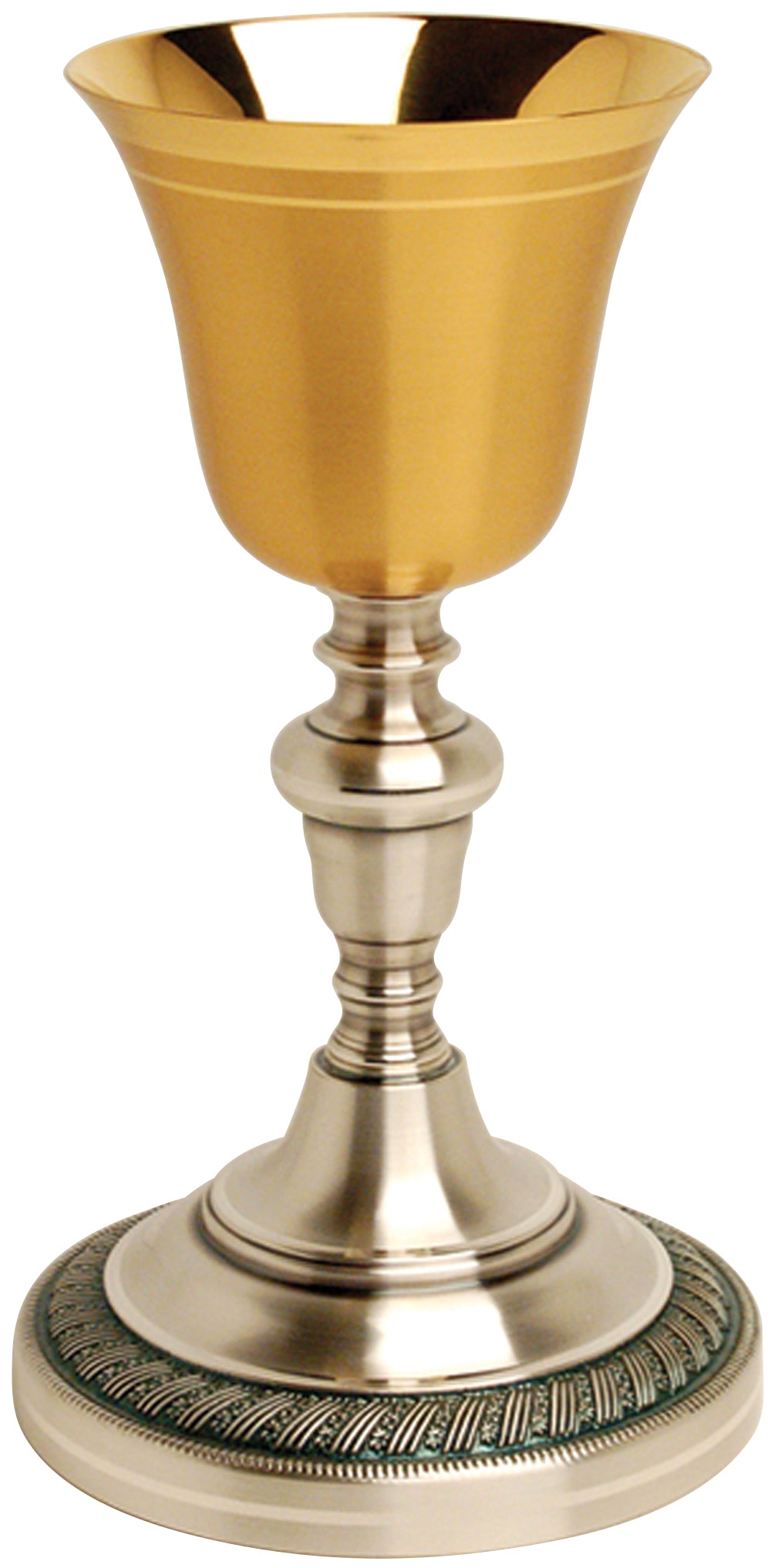 Gold & Silver Oxidized Chalice - 8 Oz - 8 7/8" Ht