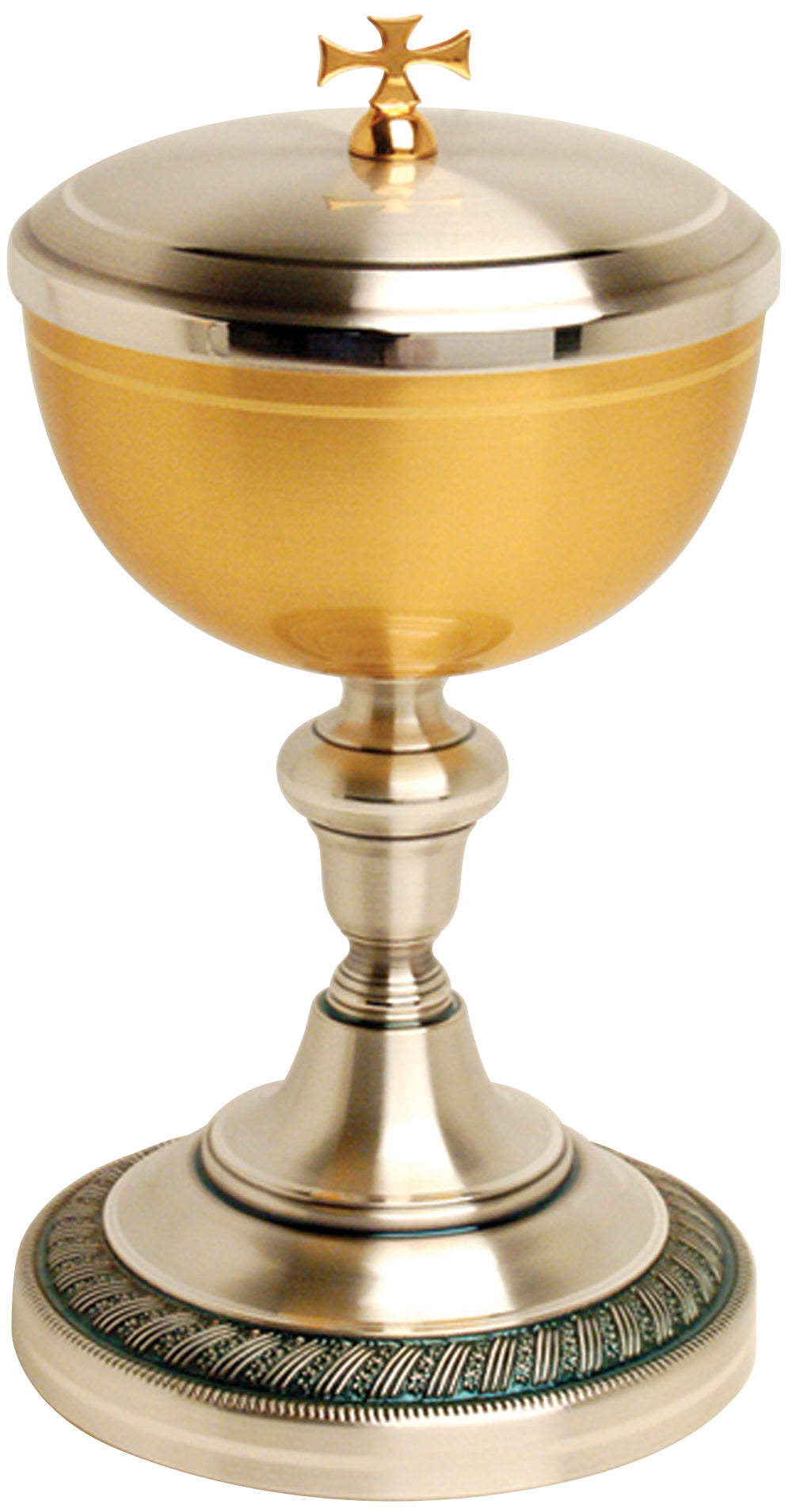 Traditional Ciborium - Gold/Silver - 300 Host - 8 3/4" Ht