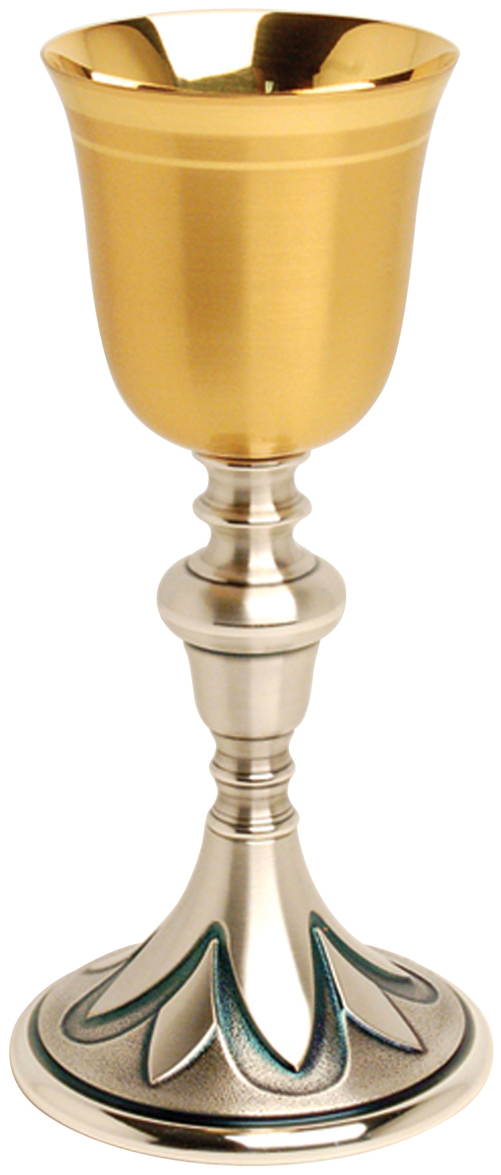 Gold & Silver Oxidized Chalice - 5 Oz - 8 1/4" Ht