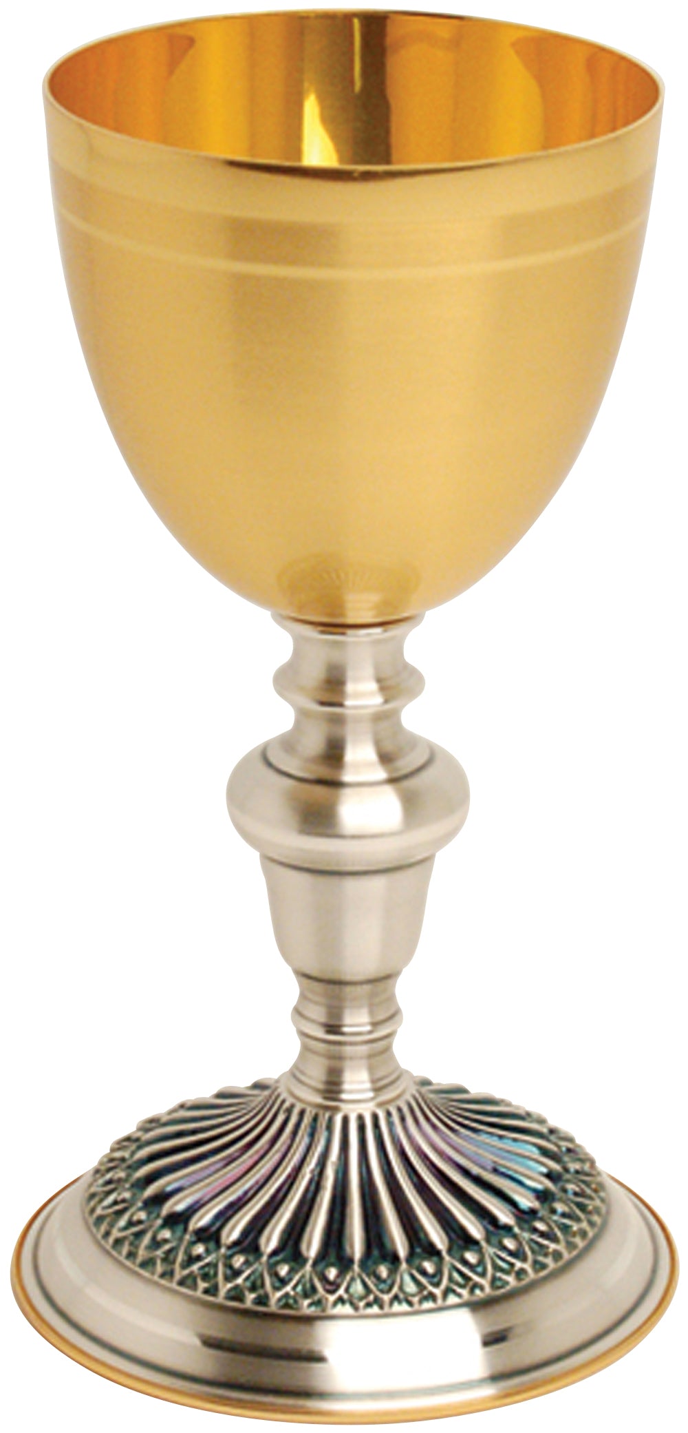 Gold & Silver Oxidized Chalice - 10 Oz - 7 3/4" Ht
