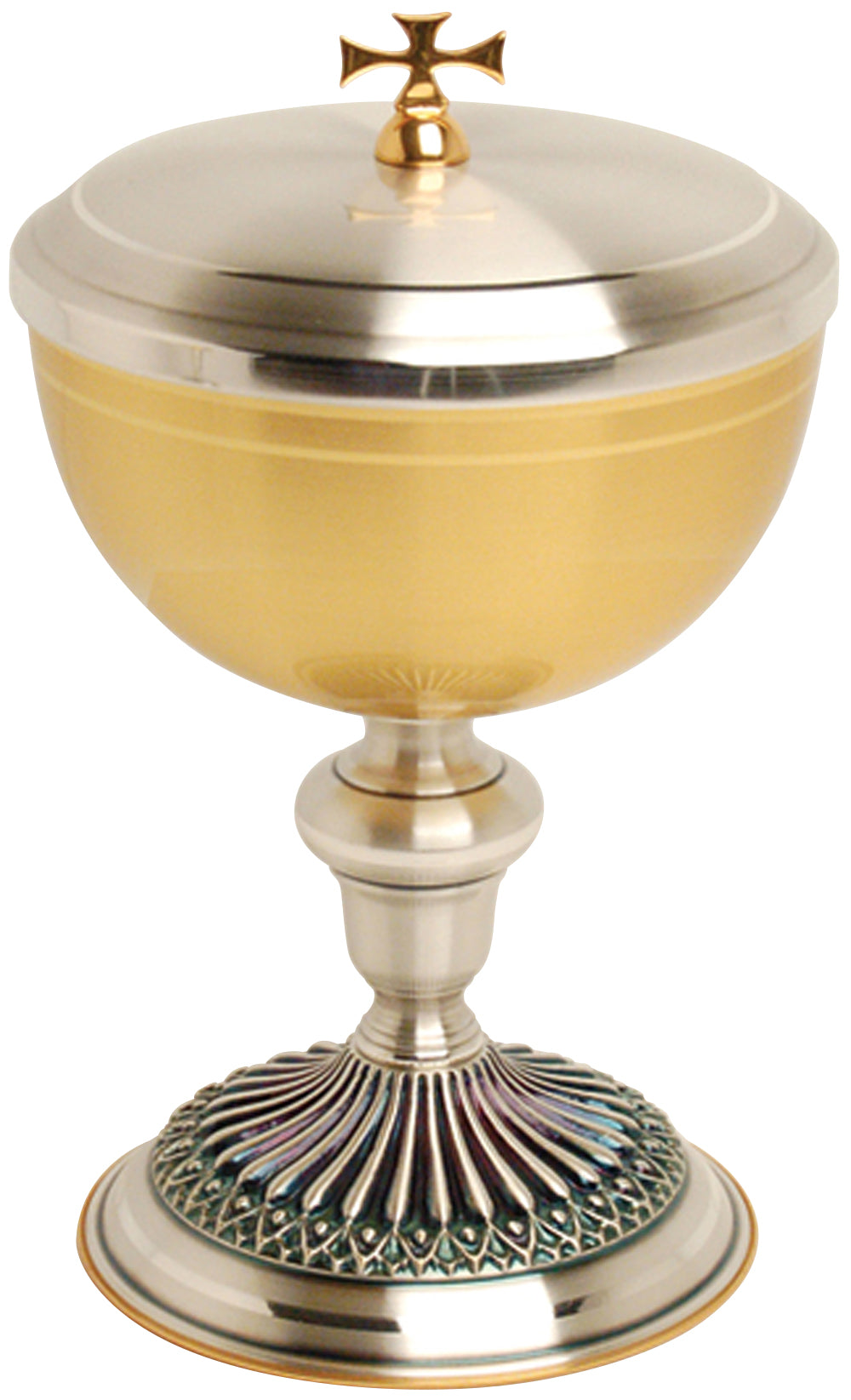 Traditional Ciborium - Gold/Silver - 300 Host - 7 5/8" Ht