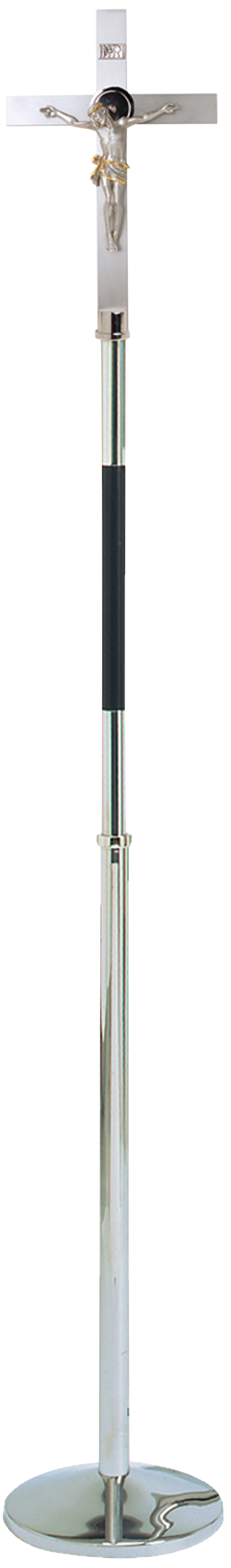 Standing Processional Crucifix - Stainless Steel - Delrin Insert - 72" Ht