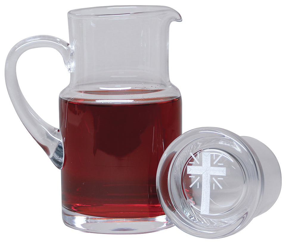 Flagon - Engraved Cross - 20 oz - 7 1/2" Ht