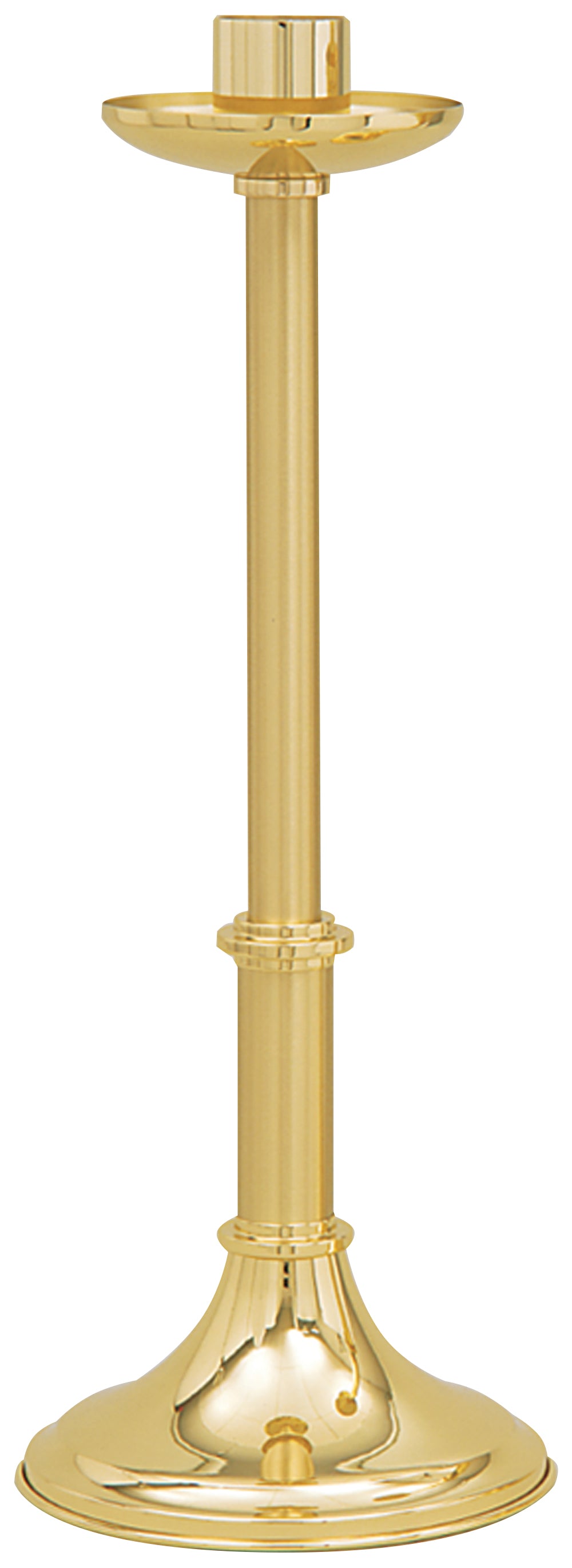 Paschal Candlestick - Brass - Low Profile - 2 Tone Finish - 28" Ht