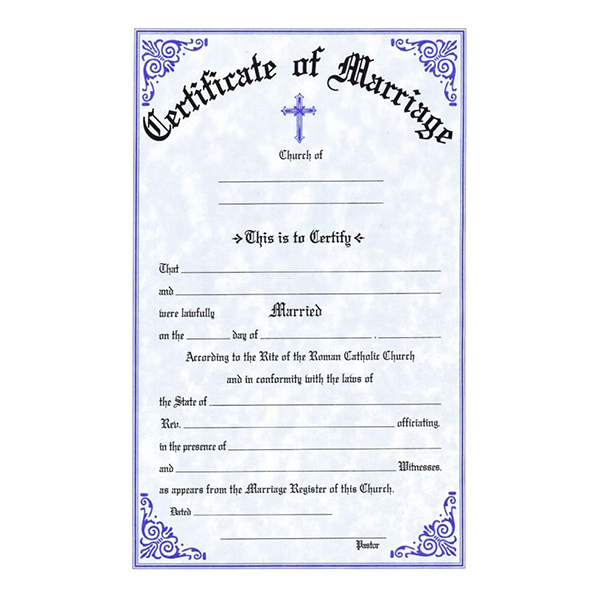 Marriage Certificate (50/pad)