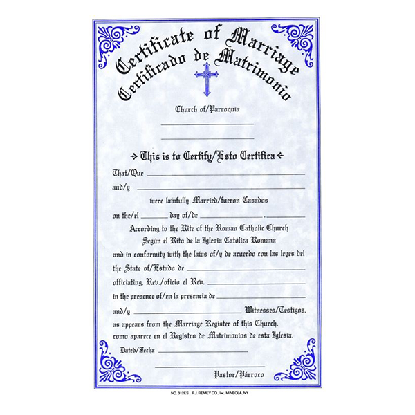 Marriage Certificate (50/pad)