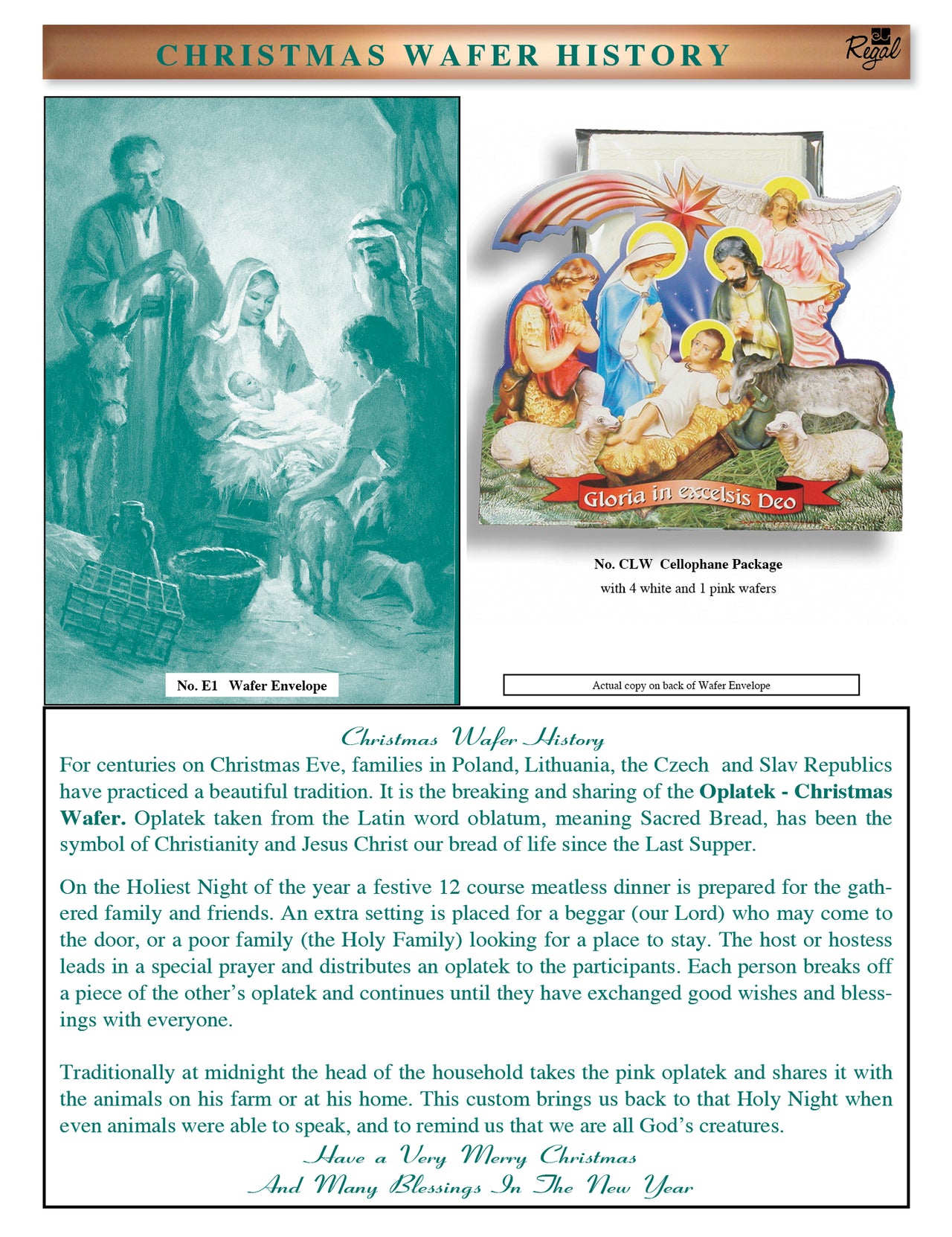 Holy Family Christmas Bread/Wafer Envelope - Case/500 pc