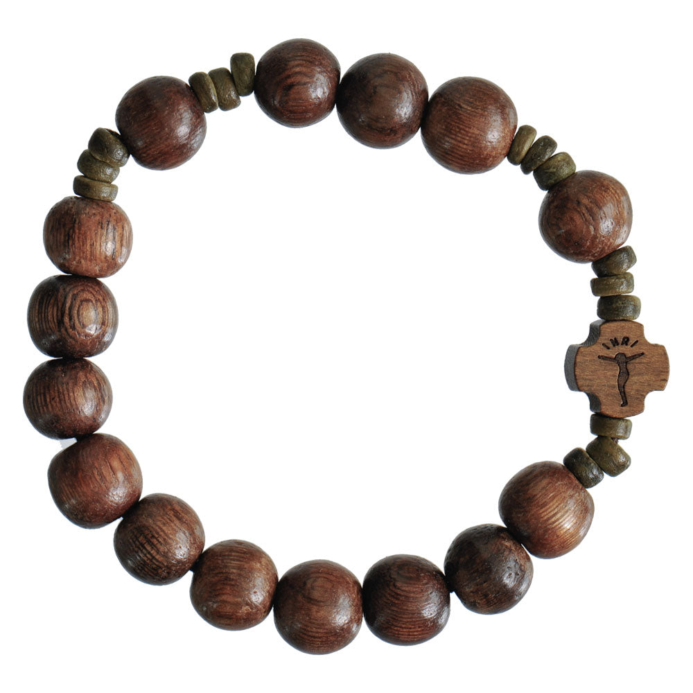 Genuine Wood Rosary Bracelet (10mm)