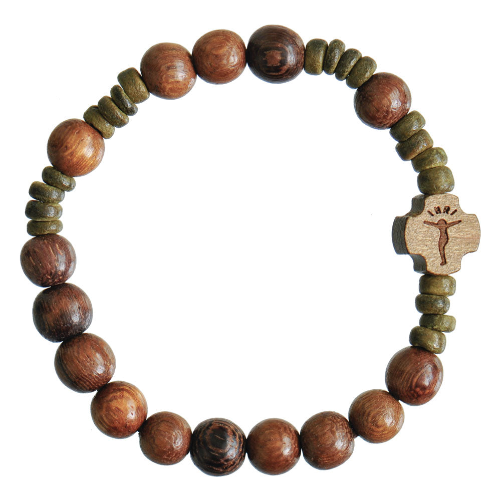 Genuine Wood Rosary Bracelet (8mm)
