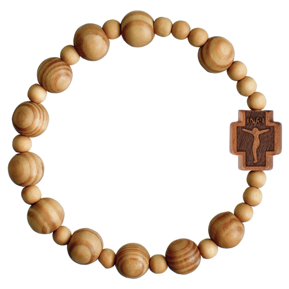 Genuine Wood Rosary Bracelet (10mm)