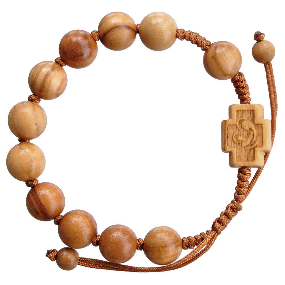 Genuine Adjustable Wood Rosary Bracelet (10mm)