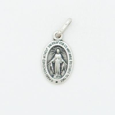 Sterling Silver Shiny Oval Miraculous Medal