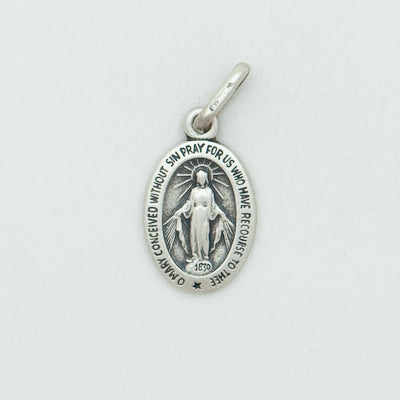 Sterling Silver Oval Miraculous Medal (English)
