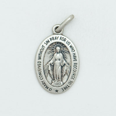Sterling Silver Oval Miraculous Medal (English)