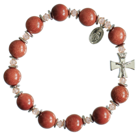 Genuine Gemstone Rosary Bracelets (10mm Beads)