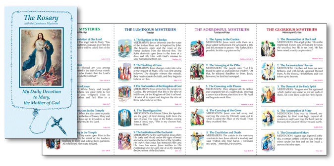 Rosary Folder with the Luminous Mysteries (100/box)