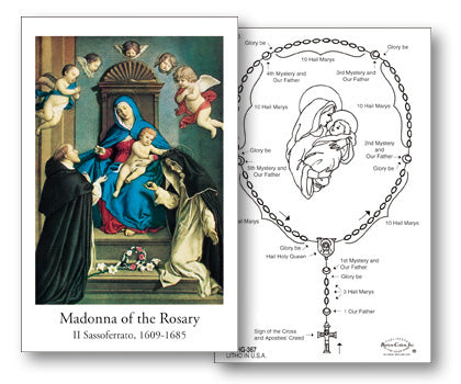 Madonna of the Rosary Holy Card (100/box)