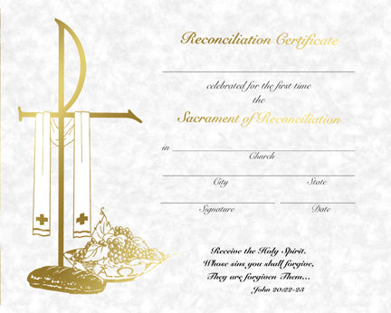 Parchment Reconciliation Certificate (50/box)