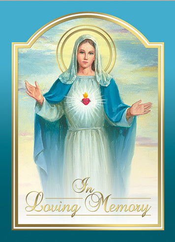 Immaculate Heart of Mary Deceased Mass Card (Gold Foil) (50/box)