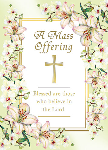 Blessed by the Lord Living Mass Card (Gold Foil) (50/box)