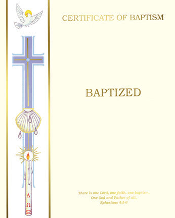 Banner CYO Baptism Certificate (50/box)