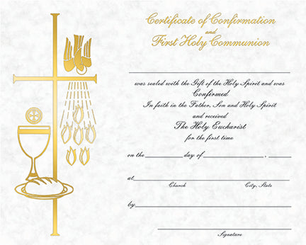 Parchment Communion/Confirmation Certificate (50/box)