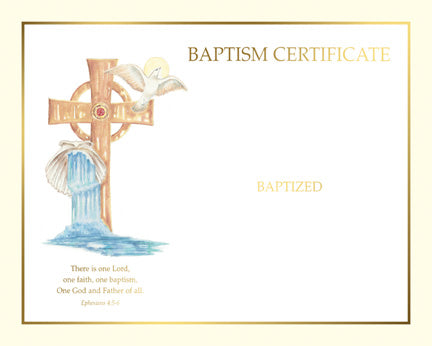 Spiritual CYO Baptism Certificate (50/box)