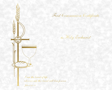 Parchment CYO Communion Certificate (50/box)