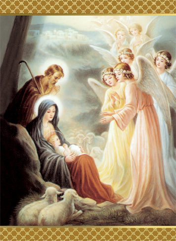 Holy Family with Angels Christmas Card (25/box)