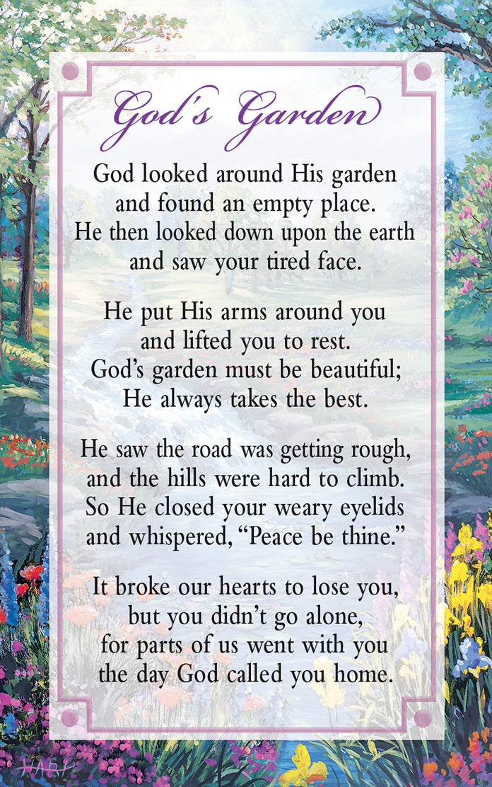 God's Garden Holy Card (100/box)